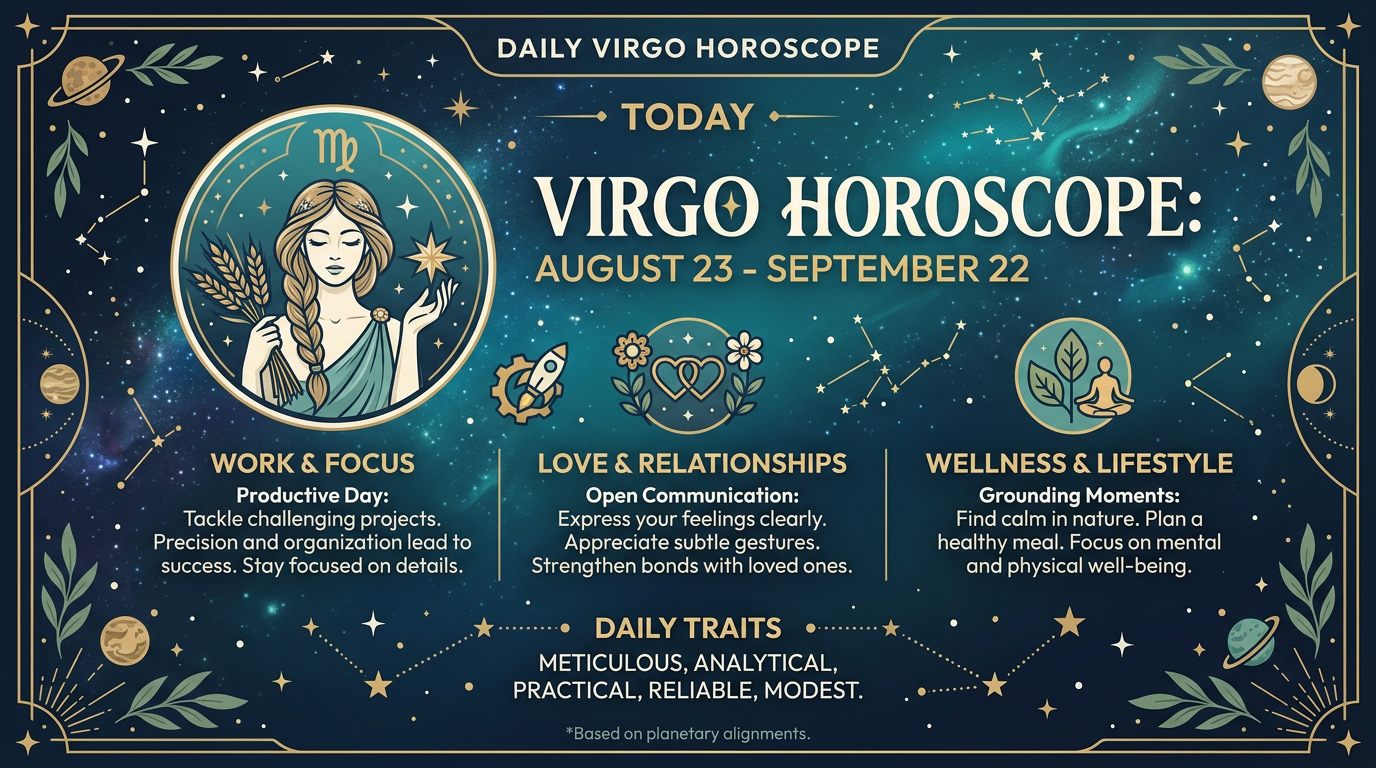 Virgo horoscope for August 23 to September 22 with work, love, and wellness advice